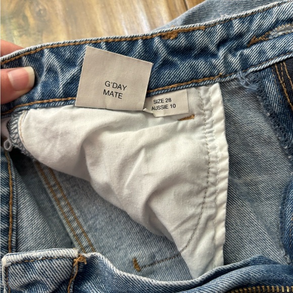 ROLLAS HIGH WAISTED LIGHT DENIM JEAN SHORTS - Picture 7 of 9